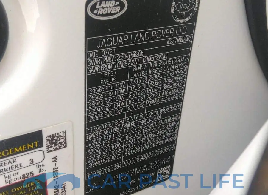 SALYJ2EX7MA323441# 9