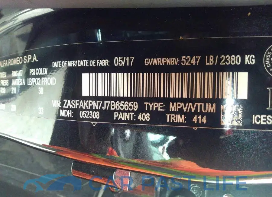 ZASFAKPN7J7B65659# 9