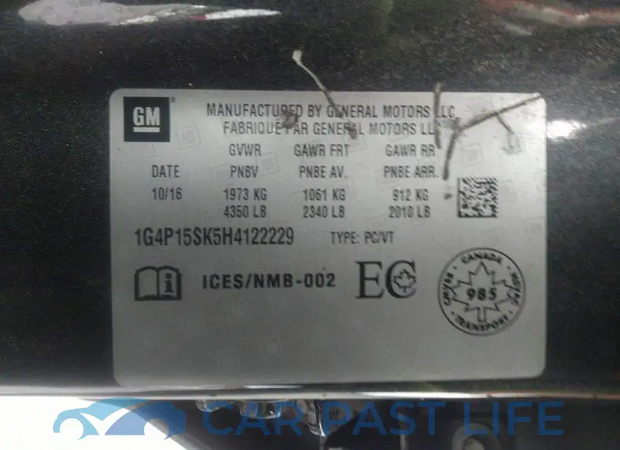 1G4P15SK5H4122229# 9