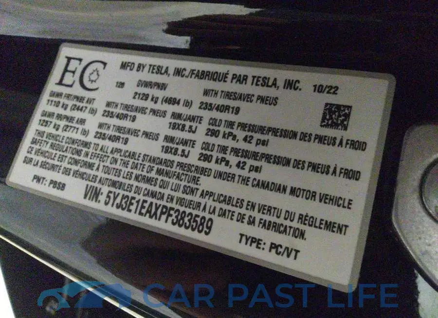 5YJ3E1EAXPF383589# 9