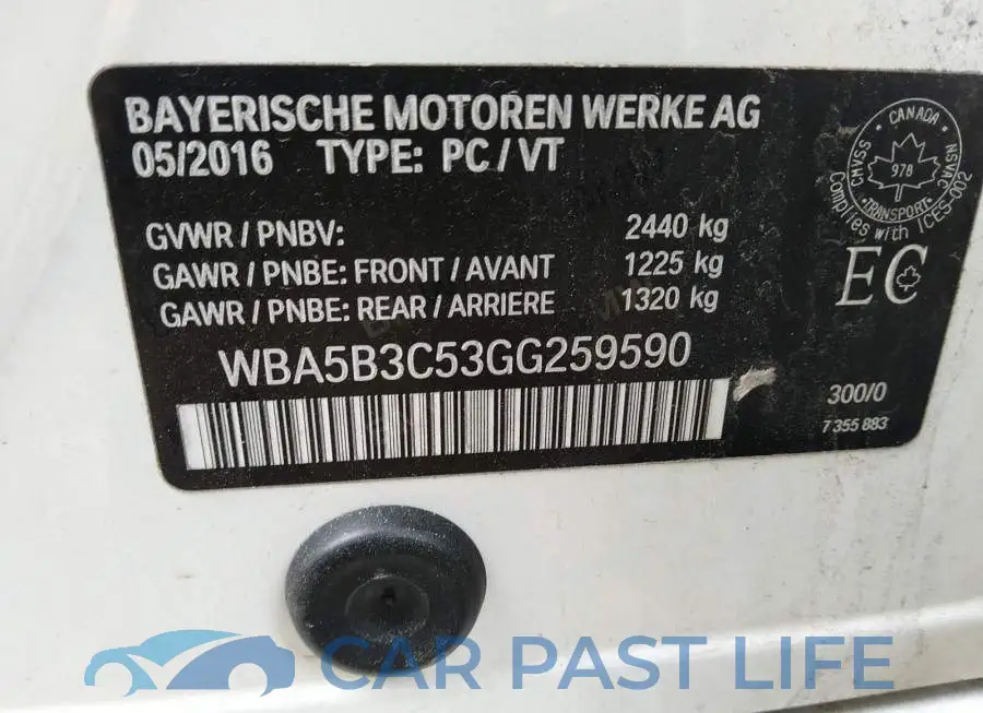 WBA5B3C53GG259590# 9