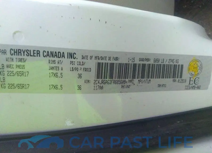 2C4JRGAG3FR685608# 9