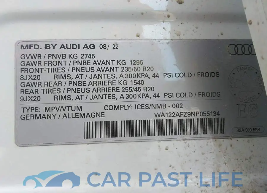 WA122AFZ9NP055134# 9