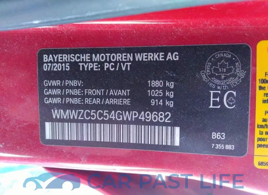 WMWZC5C54GWP49682# 9