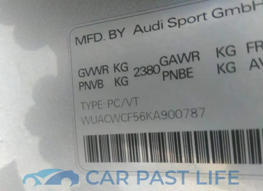 WUACWCF56KA900787# 9