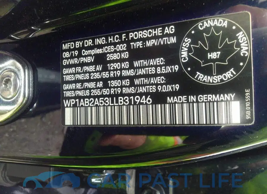 WP1AB2A53LLB31946# 9