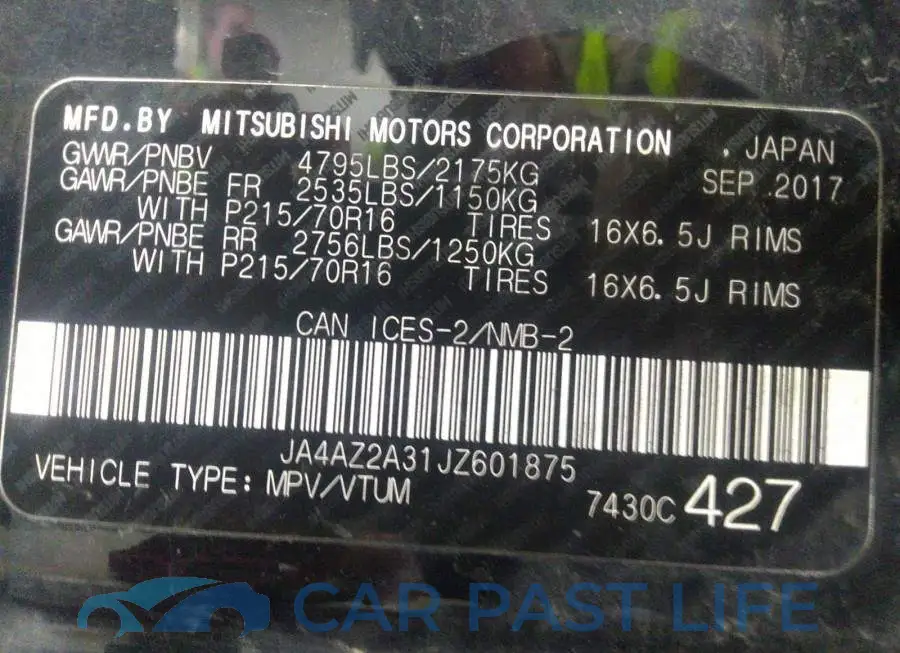 JA4AZ2A31JZ601875# 9