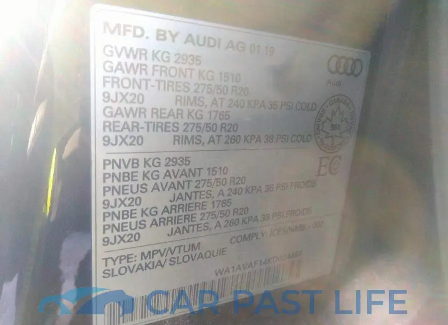 WA1AVAF14KD024450# 9