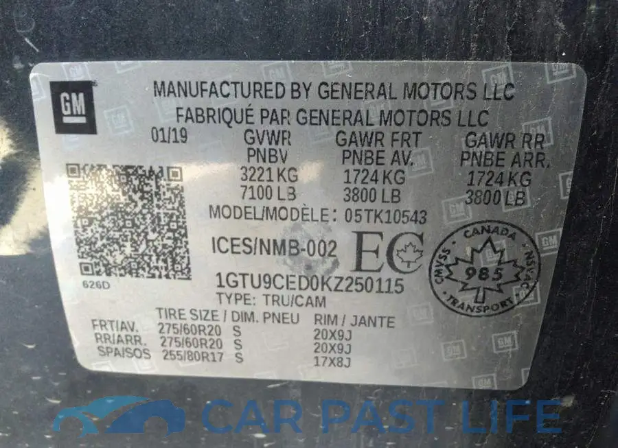 1GTU9CED0KZ250115# 9
