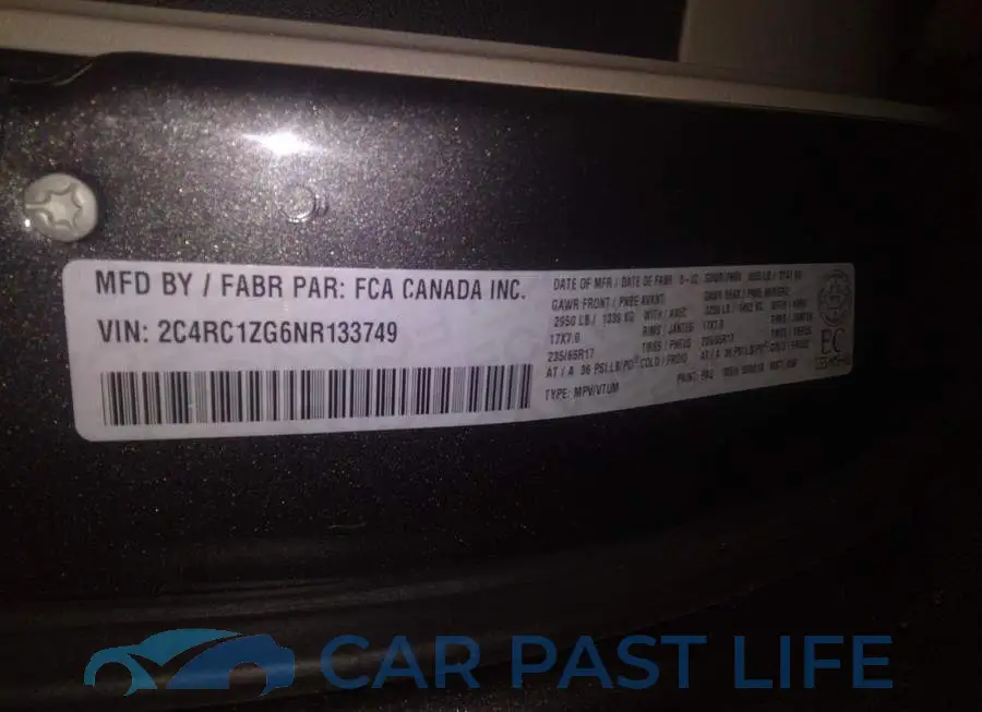 2C4RC1ZG6NR133749# 9