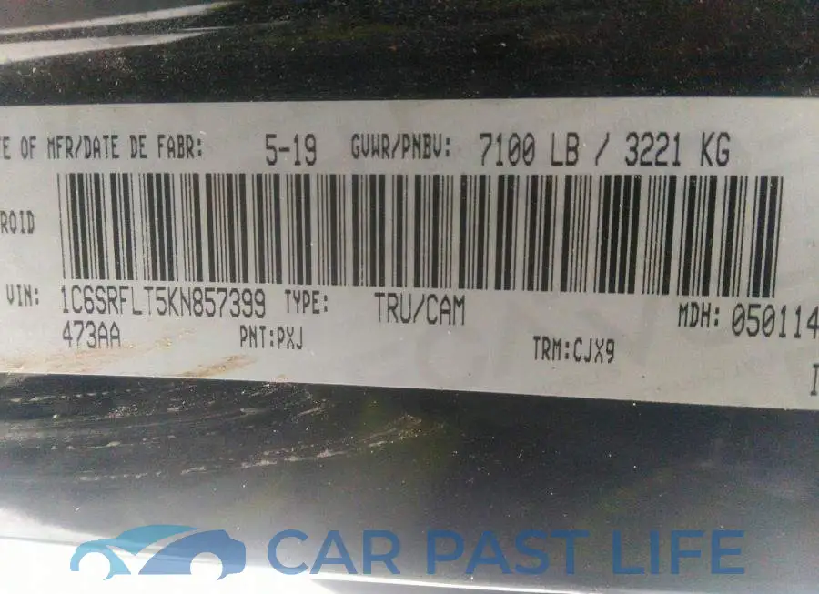 1C6SRFLT5KN857399# 9