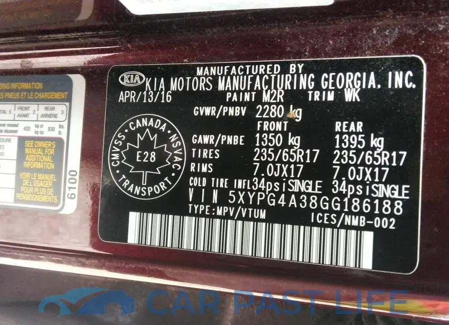 5XYPG4A38GG186188# 9