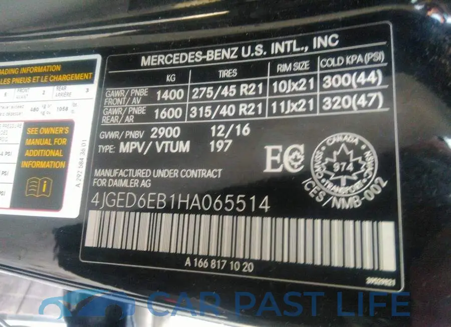 4JGED6EB1HA065514# 9