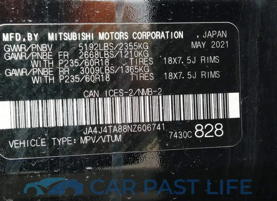 JA4J4TA88NZ606741# 9