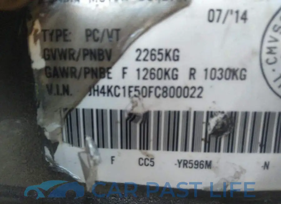 JH4KC1F50FC800022# 9