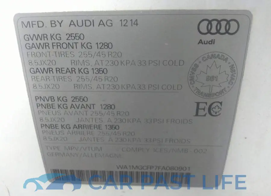 WA1MGCFP7FA080901# 9