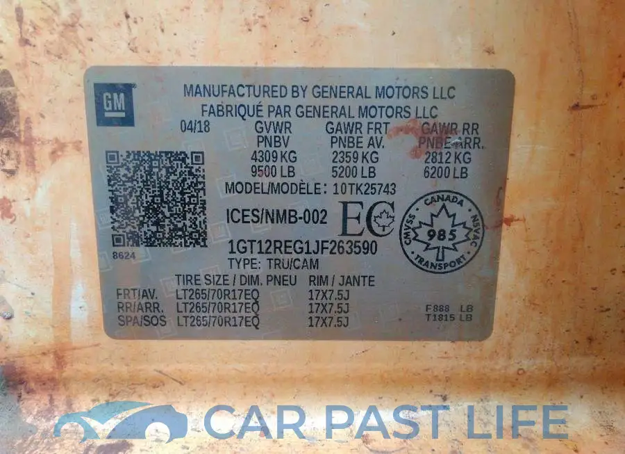 1GT12REG1JF263590# 9