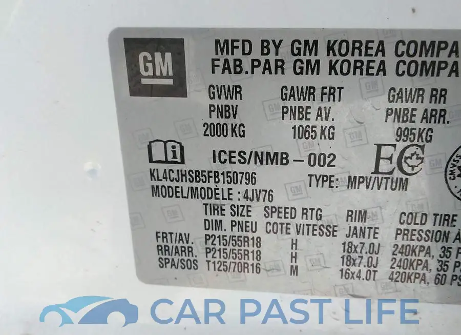 KL4CJHSB5FB150796# 9