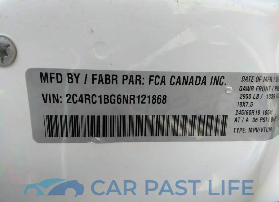 2C4RC1BG6NR121868# 9