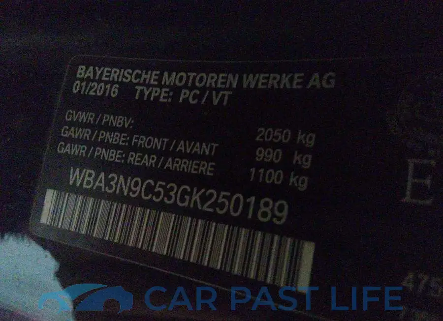 WBA3N9C53GK250189# 9