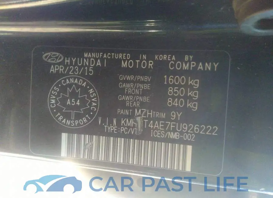 KMHCT4AE7FU926222# 9