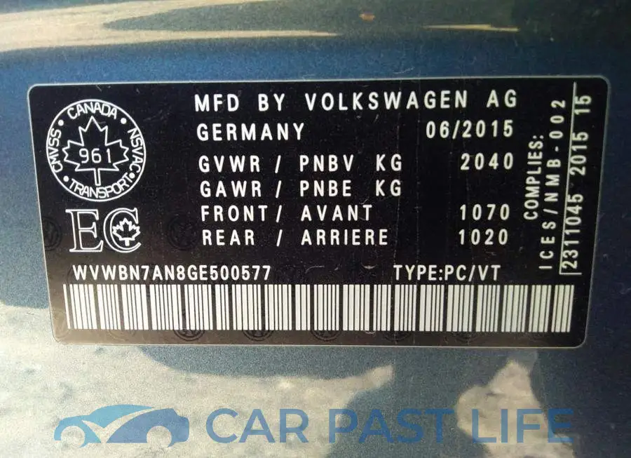 WVWBN7AN8GE500577# 9