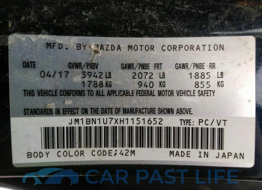 JM1BN1U7XH1151652# 9