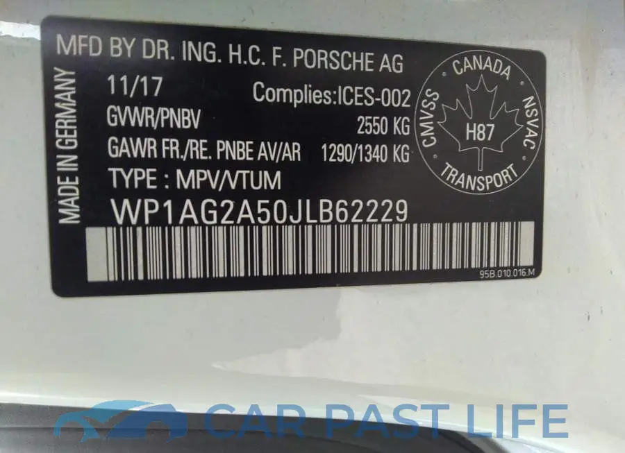 WP1AG2A50JLB62229# 9