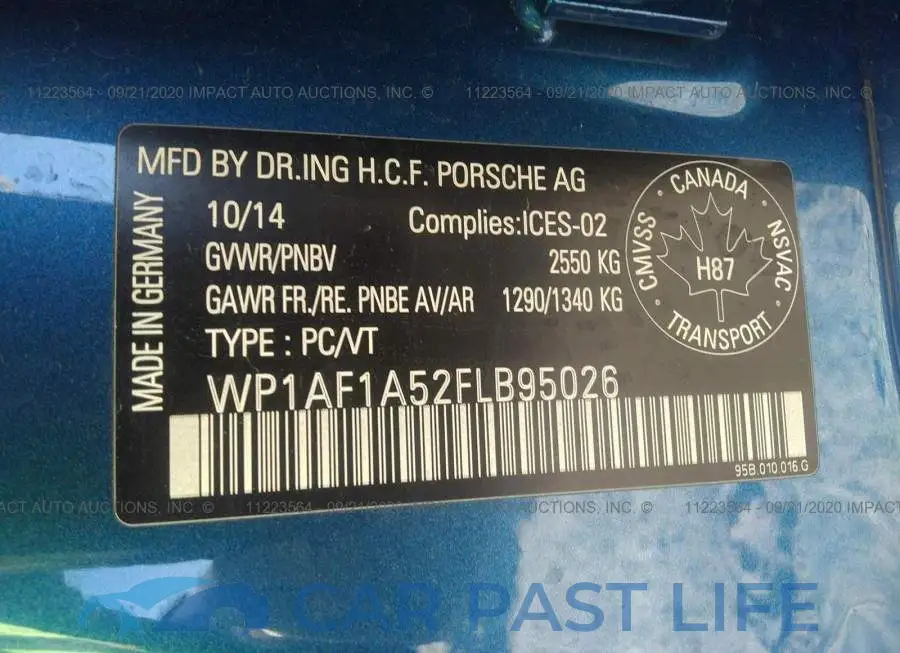 WP1AF1A52FLB95026# 9