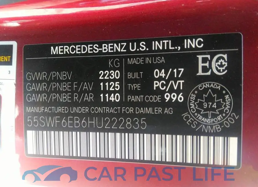 55SWF6EB6HU222835# 9