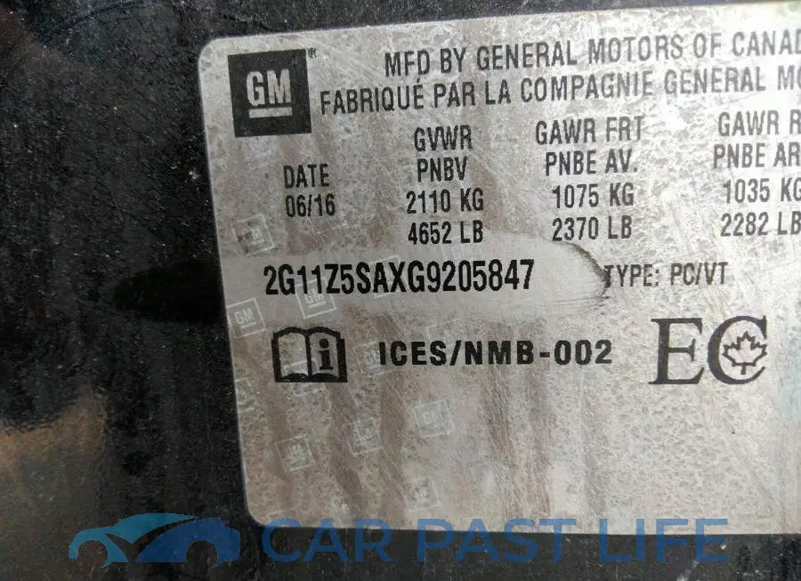 2G11Z5SAXG9205847# 9