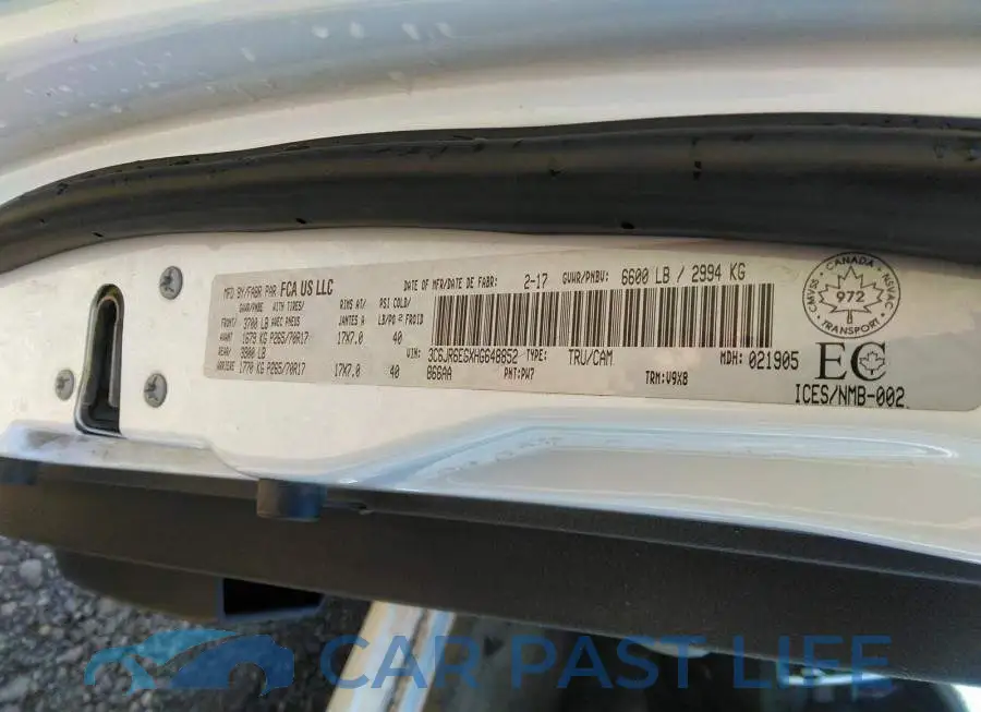 3C6JR6EGXHG648852# 9