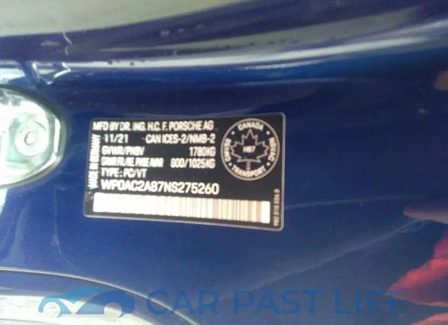 WP0AC2A87NS275260# 9