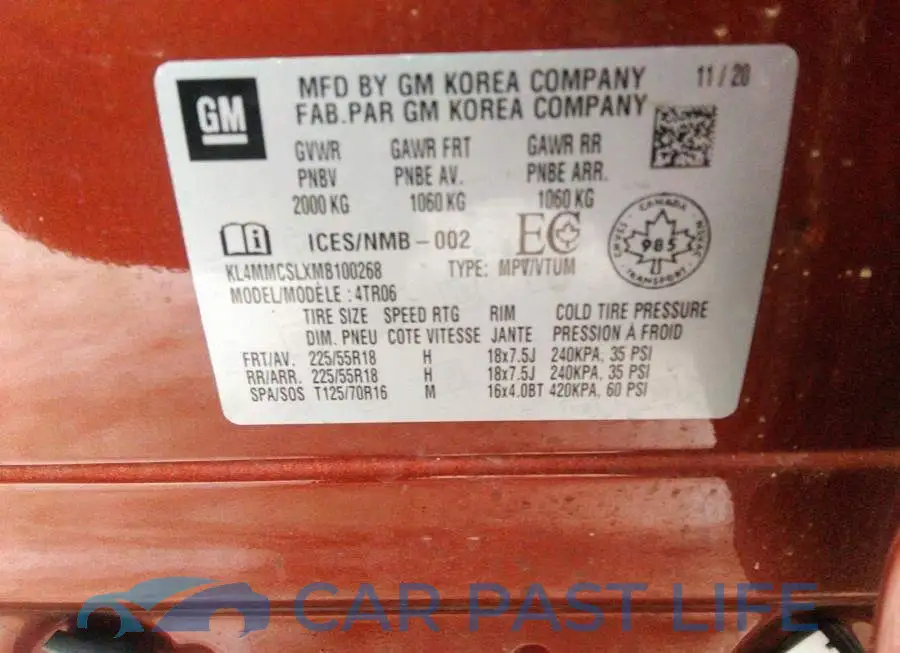 KL4MMCSLXMB100268# 9