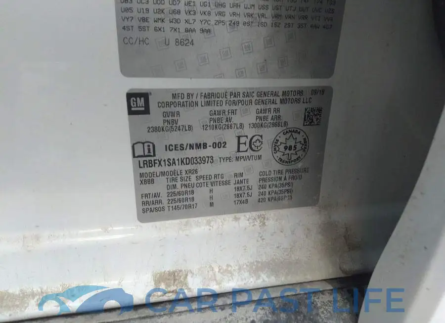 LRBFX1SA1KD033973# 9