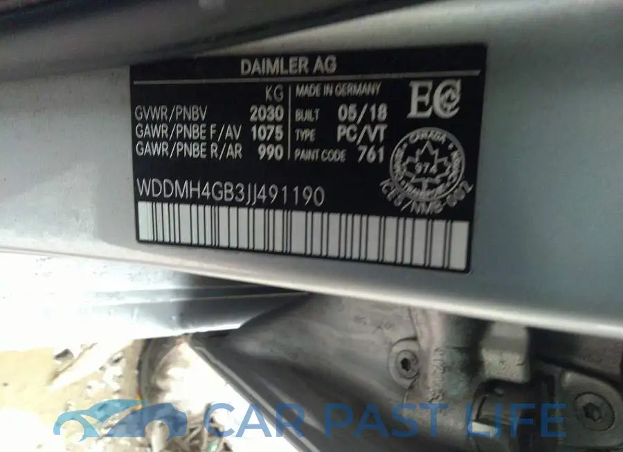 WDDMH4GB3JJ491190# 9