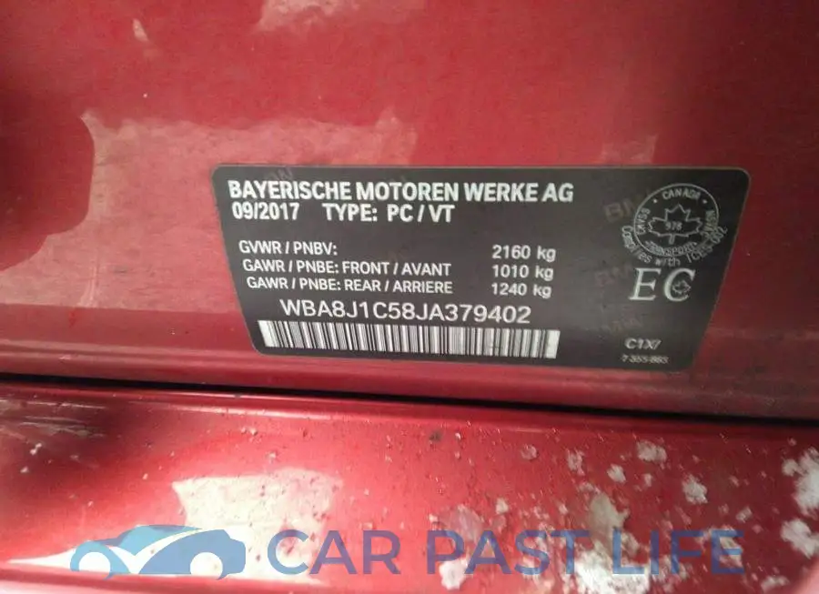 WBA8J1C58JA379402# 9