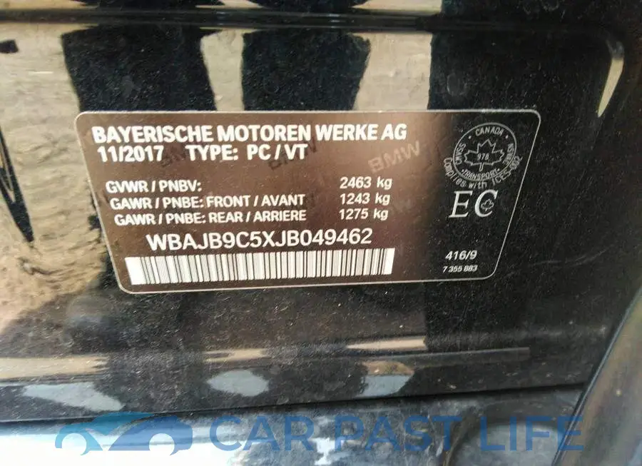 WBAJB9C5XJB049462# 9