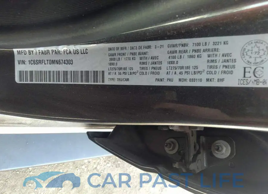1C6SRFLT0MN674303# 9