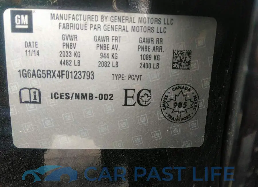 1G6AG5RX4F0123793# 9