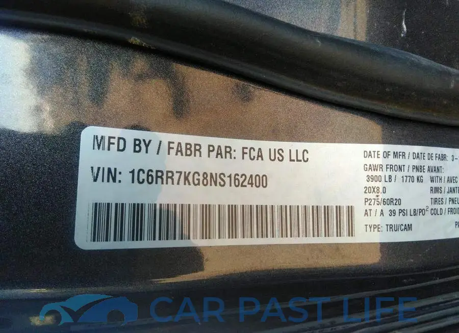 1C6RR7KG8NS162400# 9