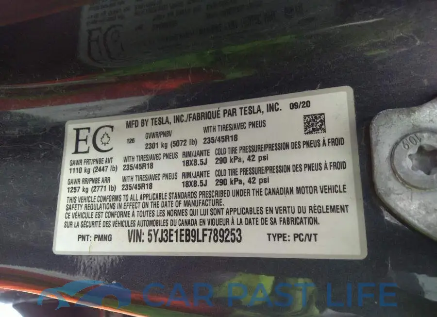 5YJ3E1EB9LF789253# 9