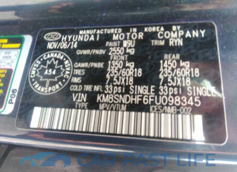 KM8SNDHF6FU098345# 9
