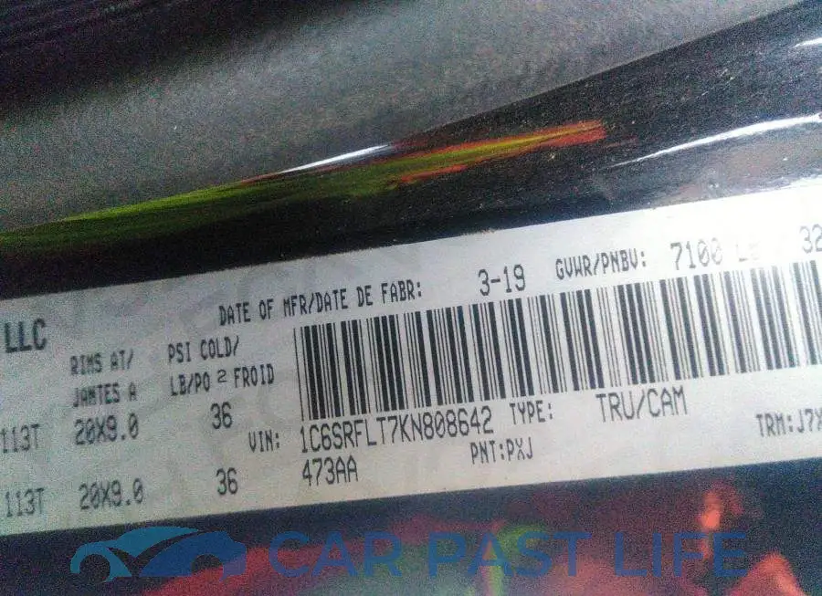 1C6SRFLT7KN808642# 9