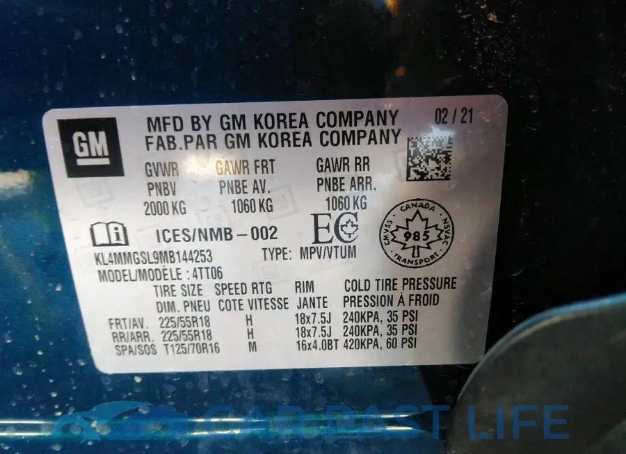 KL4MMGSL9MB144253# 9