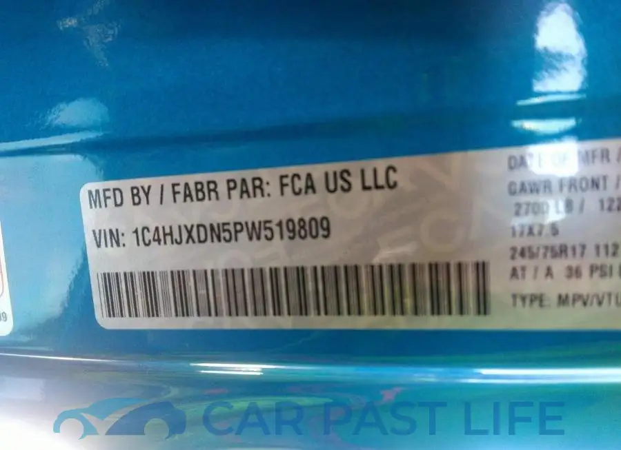1C4HJXDN5PW519809# 9