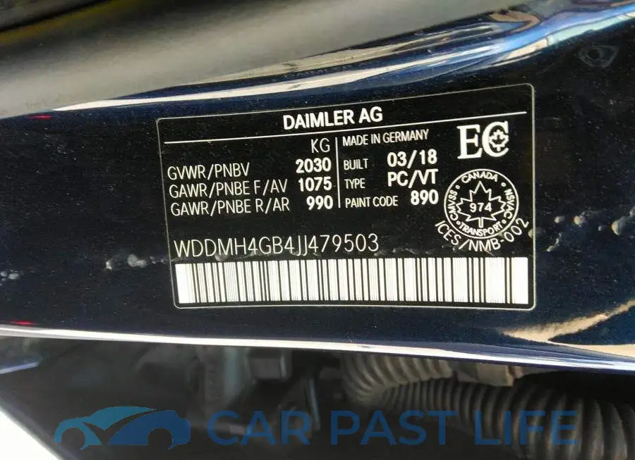 WDDMH4GB4JJ479503# 9
