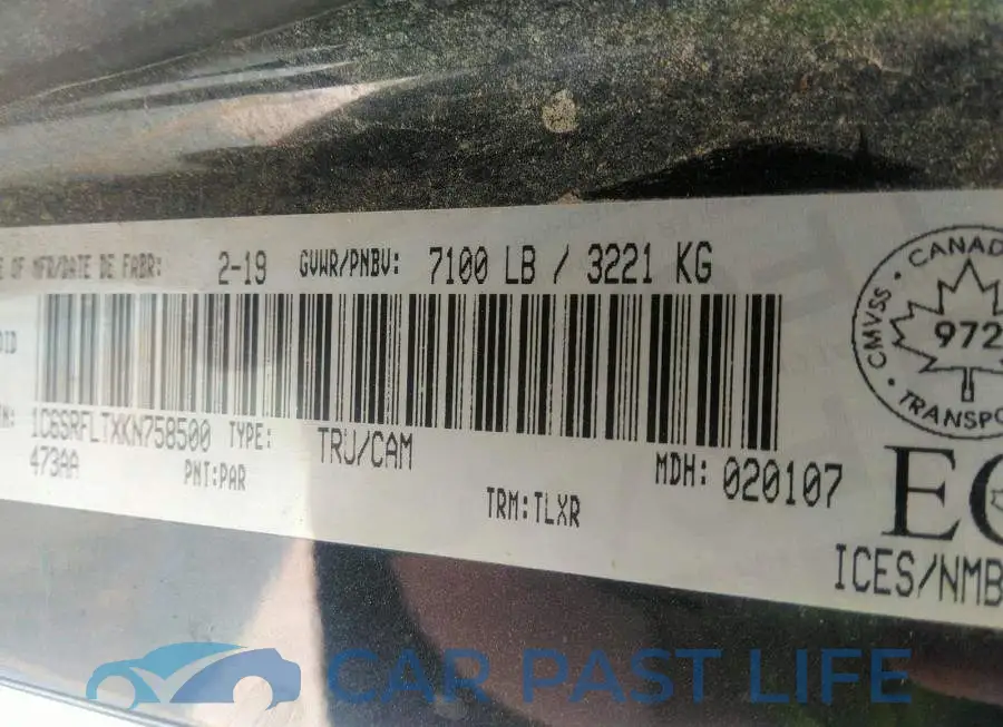 1C6SRFLTXKN758500# 9
