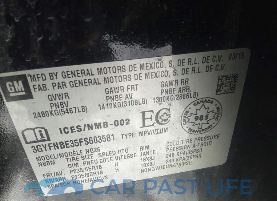 3GYFNBE35FS603581# 9