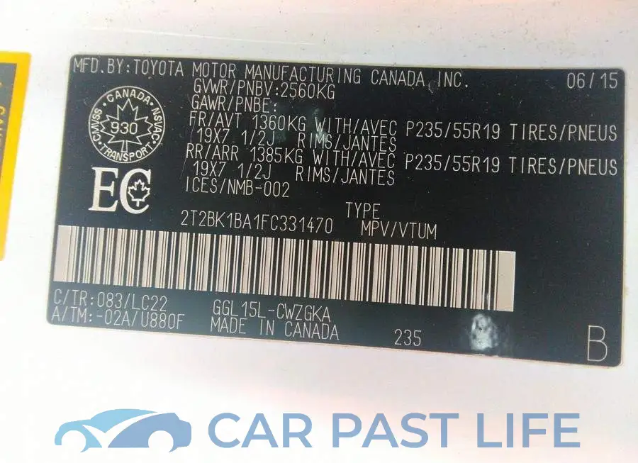 2T2BK1BA1FC331470# 9